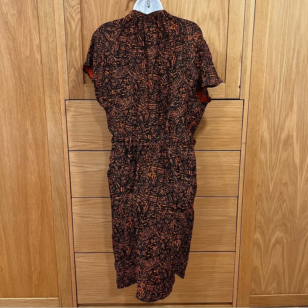 Maria Cornejo Abstract Print Dress Dark Blue Orange Size 10 Contemporary Artsy - Picture 4 of 6